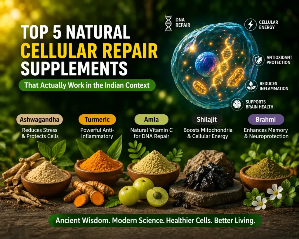 Top 5 Natural Cellular Repair Supplements That Actually Work in the Indian Context